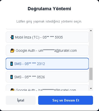 Doğrulama Yöntemi Seçimi